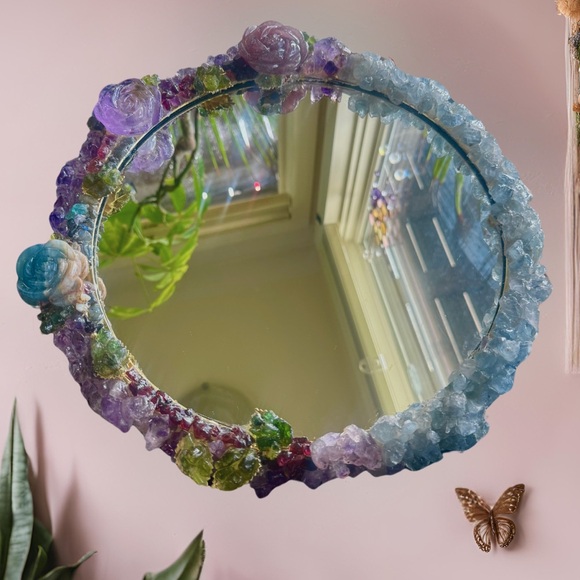 Aphrodite’s Garden Crystal Gemstone Adorned Mirror - Picture 8 of 8